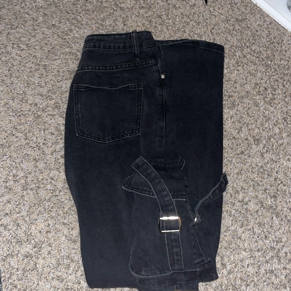 CUTE black cargo denim jeans